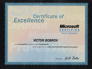 Microsoft Certified Solutions Developer certificate